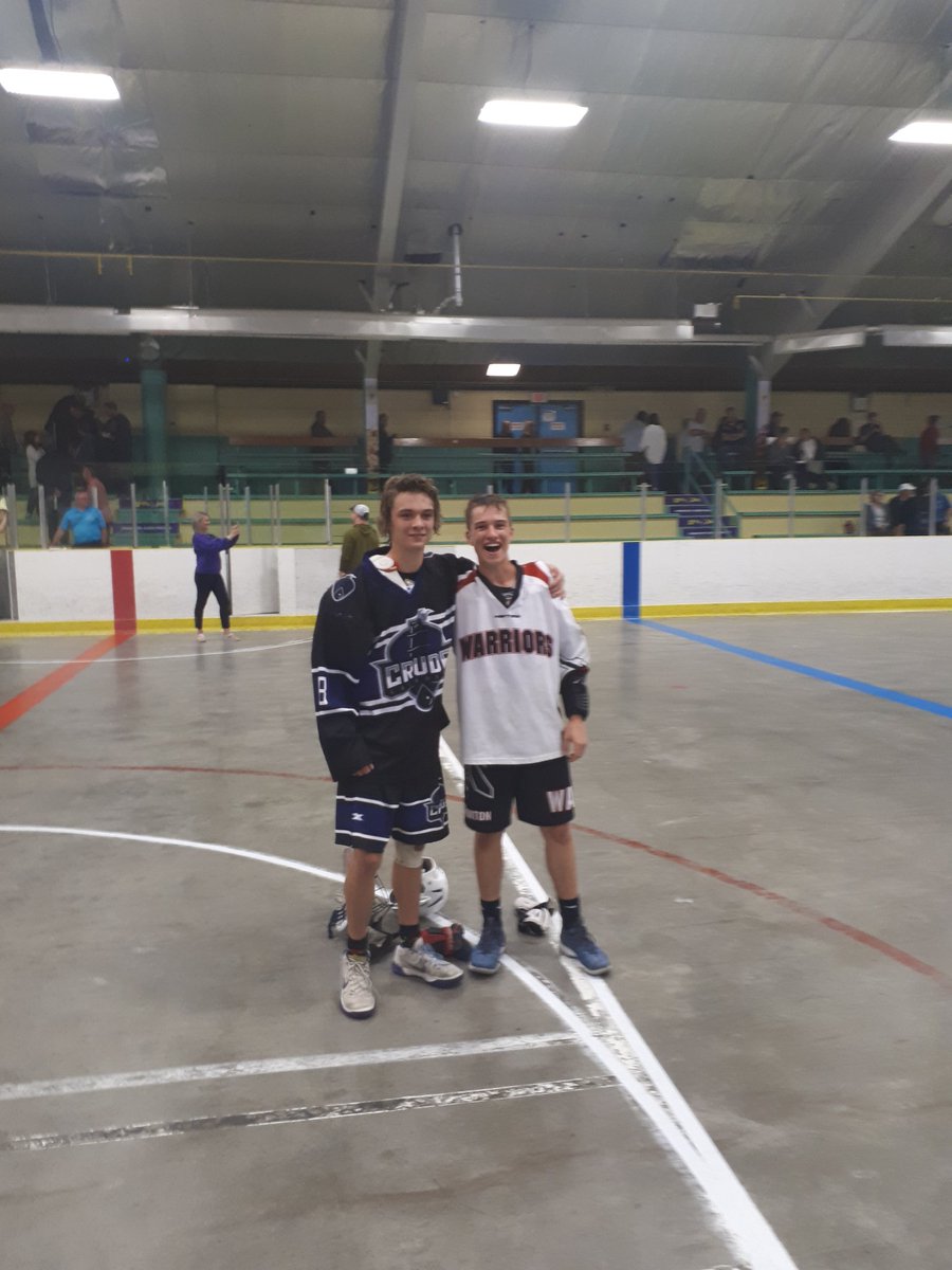 Great moment tonight after the game between two cousins and future teammates <a href="/RMLLWarriors/">Edmonton Warriors Jr B1 (est. 2002)</a>.