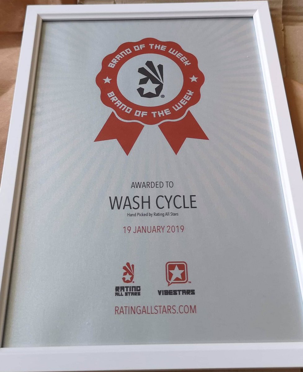 WashCycleLTD's tweet photo. We were awarded Brand of the Week earlier this year by @ratingallstars and we’ve been growing ever since! Come visit our website to have a look at our offerings and join the family at #WashCycle #Cardiff https://t.co/NXYOZ7bafa