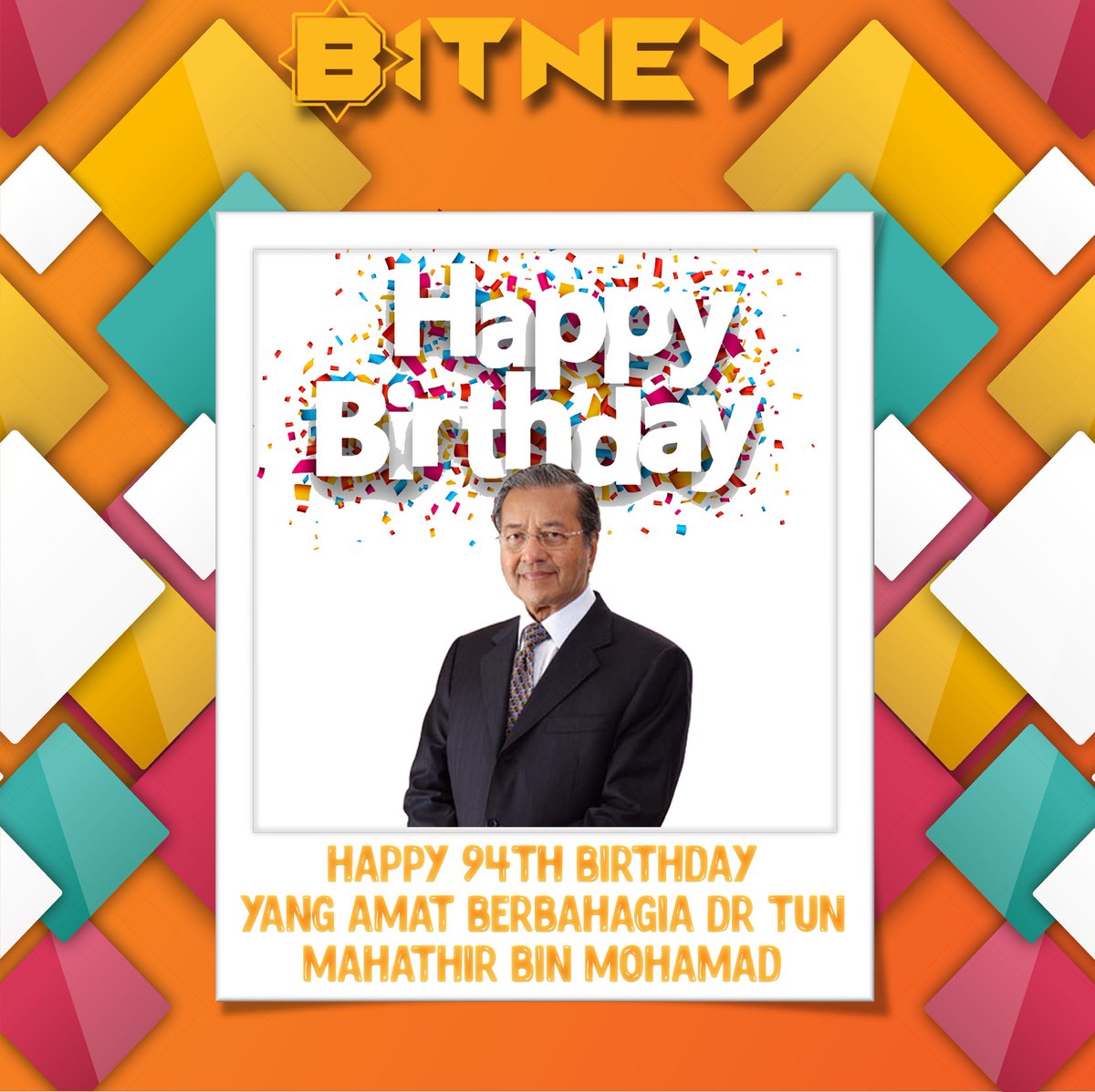 BitneyToken's tweet image. Bitney Team would like to take this opportunity to wish our beloved Perdana Menteri, Yang Amat Berbahagia Tun Dr Mahathir bin Mohamad a blessed 94th Birthday!

#bitney #beeznix #blockchain #blockchaingames #blockchaingaming #playstore #androidgame #TunMahathir #TunM94