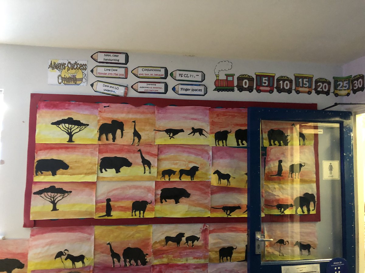 ButtonLane_'s tweet image. We have enjoyed experimenting with water colours this week to create an African sunset! #2NT