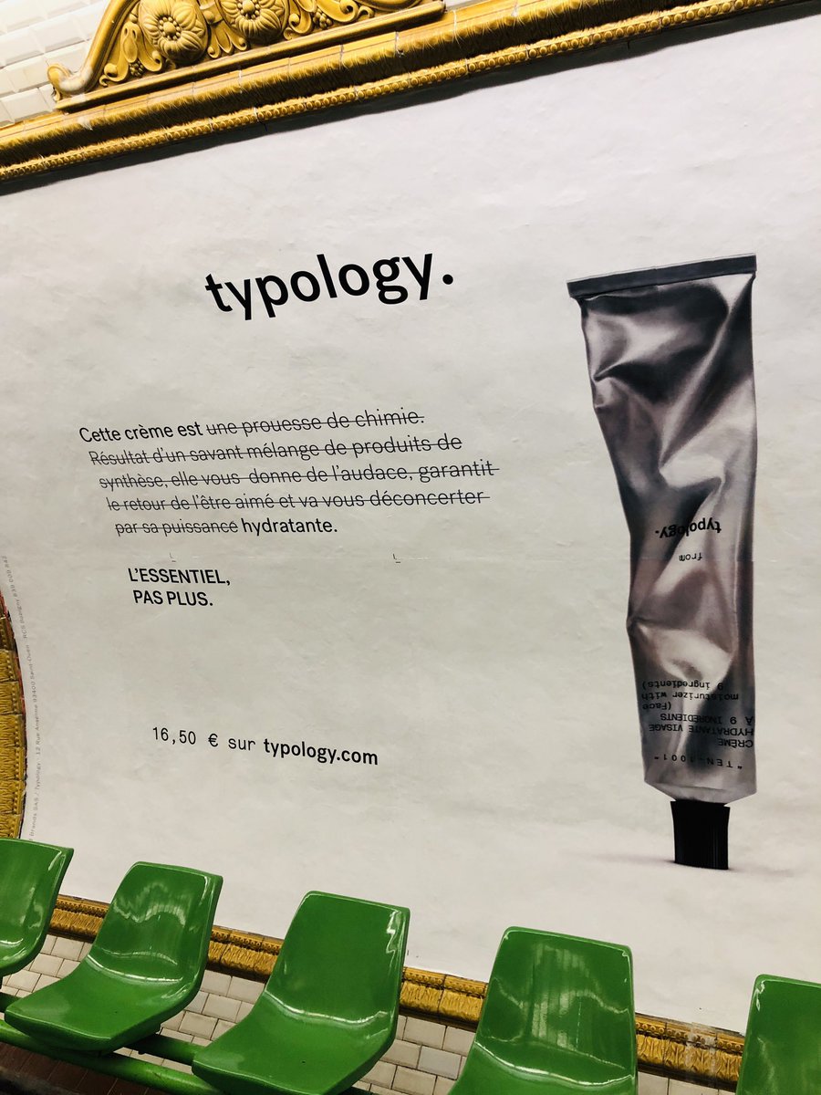 La fin d’une ère marketing : celle des fausses promesses. 

Bien joué, <a href="/typologyparis/">typology.com</a>. #transparence