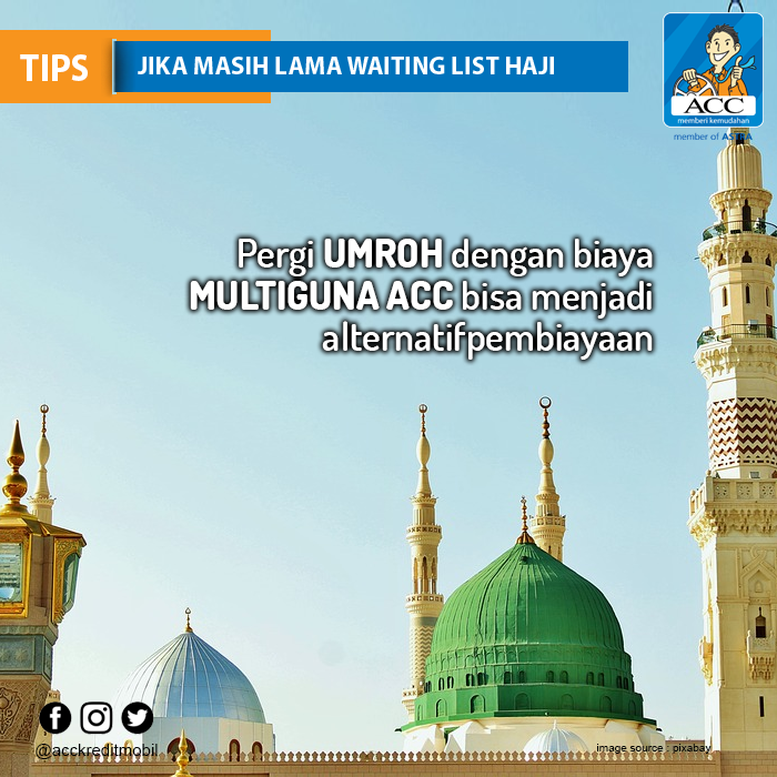 acconeid's tweet photo. Saat ini antrian haji bisa mencapai 20 tahun lebih. Jika sudah tidak sabar untuk mengunjungi Tanah Suci, Anda bisa berumroh.  Jika Anda tertarik dengan program ACC Umroh Pasti Berangkat silakan klik : https://t.co/izGwyvLlRN #ACClife #ACCUmroh #ACCFinancial https://t.co/zVRZdJVk1l