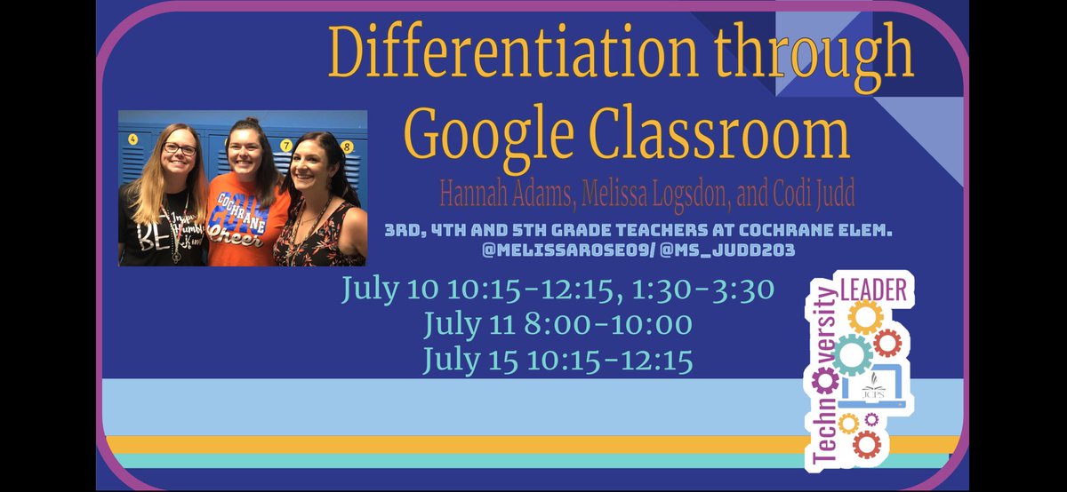 MrsMonroe203's tweet image. @MelissaRose09, Hannah and I are ready for our @JCPSIT3 presentation today! #JCPSIT3Technoversity @CochraneRoars