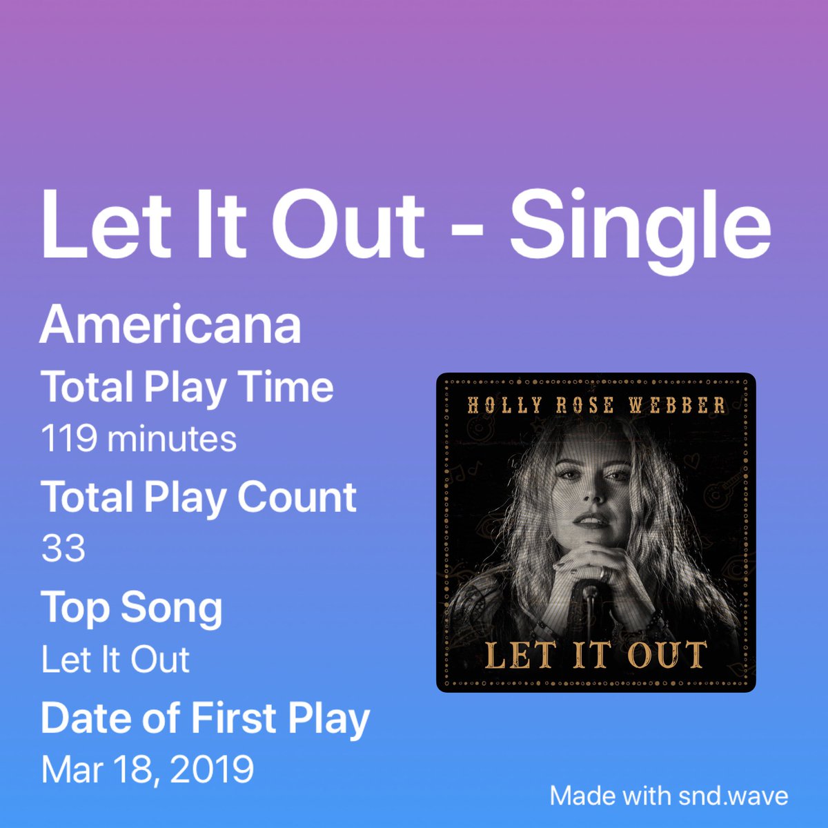 Tim (@ruby251tc) on Twitter photo Check out my music stats! Made with snd.wave. #sndwave <a href="/misshollywebber/">Holly Rose Webber</a> I have apparently been listening to this track for two hours. It’s a great track so I am obviously perfectly happy with that. Check out my music stats! Made with snd.wave. #sndwave <a href="/misshollywebber/">Holly Rose Webber</a> I have apparently been listening to this track for two hours. It’s a great track so I am obviously perfectly happy with that.