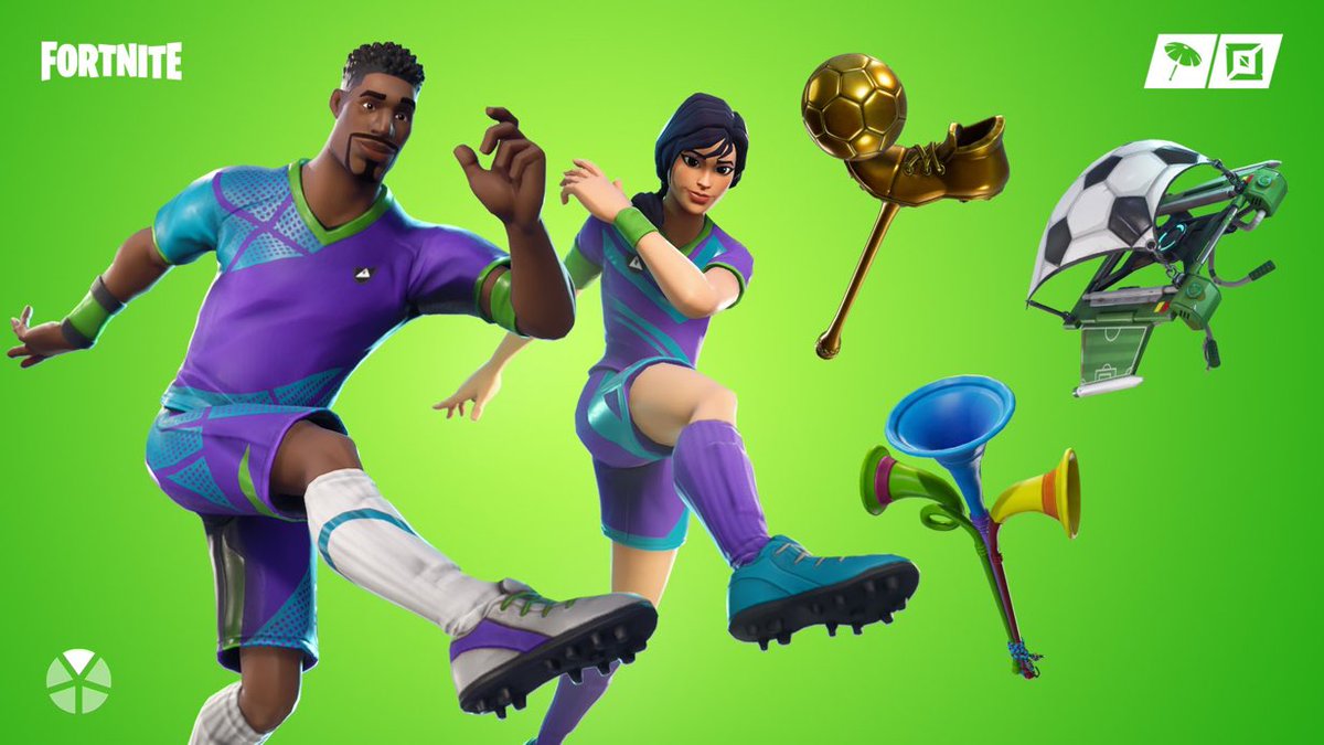FortniteyGame's tweet photo. Become a huge sweat and spawn kill people just trying to do challenges in Team Rumble 🏅

Grab the Goalbound Set in the Item Shop now! https://t.co/qPBhXuFc8N