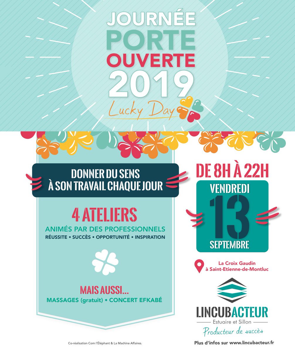 [EVENEMENT] #PortesOuvertes2019 On vous propose d'explorer la notion de #BonheurauTravail et par chance ça tombe un vendredi 13/09 🍀😉 #LuckyDay #producteurdesucces