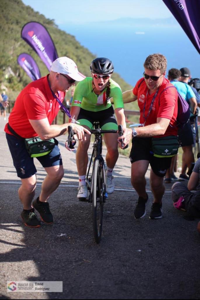 robhamiltonphys's tweet photo. First class performance by the Athletes in the time trial. Doctors, St Johns &amp; medical staff helped each athlete ascend to the recovery areas. @Gib2019 Very well done to all, true team work @karenmayphysio @GregLittler @russ_hitchen @robhamiltonphys @UCLanMedicine @UCLanRehabSci https://t.co/4Srm9gHEQu