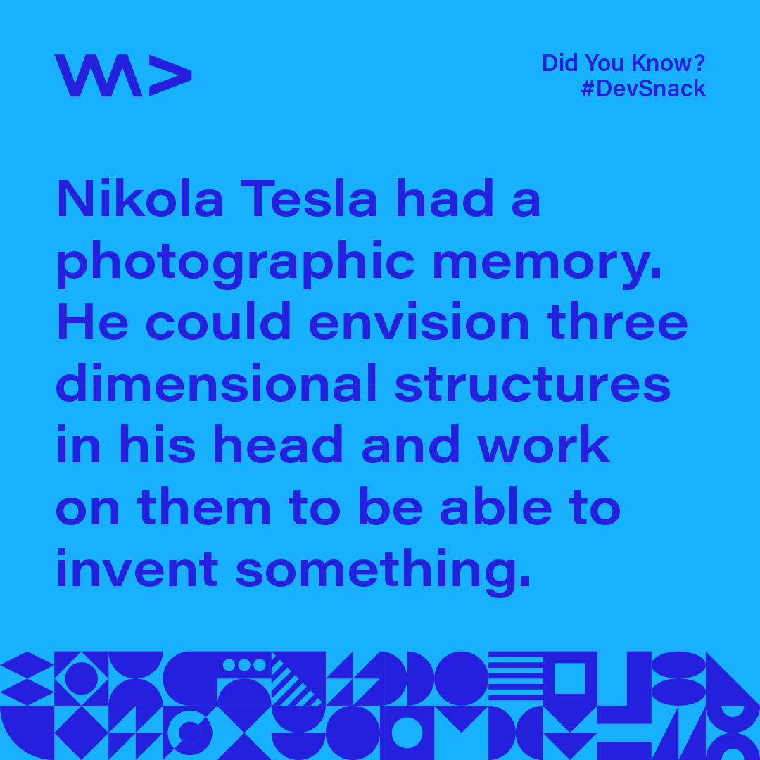 WeAreDevs's tweet photo. Quite amazing, isnβt it!
#devsnacks #wearedevs #nikolatesla #happybirthday https://t.co/vBx1sde705