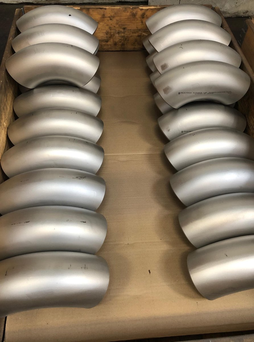 Duplex BW fittings ready to be packed for shipping please consider JRW for all your urgent requirements 
Email: Simon@flanges.co.uk 
#flanges #fittings #norsokapproved #bolton #national #Manufacturing #oilandgas #JRW #duplex