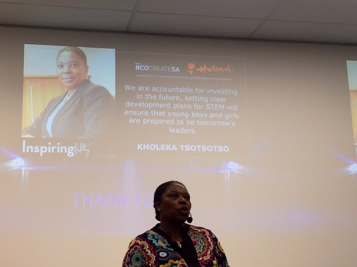We are accountable for investing in the future... Kholeka Tsotsotso #InspiringFifty 2018 Winner, talking #leadership in #tech and #STEM in years to come #WiTandDiG19