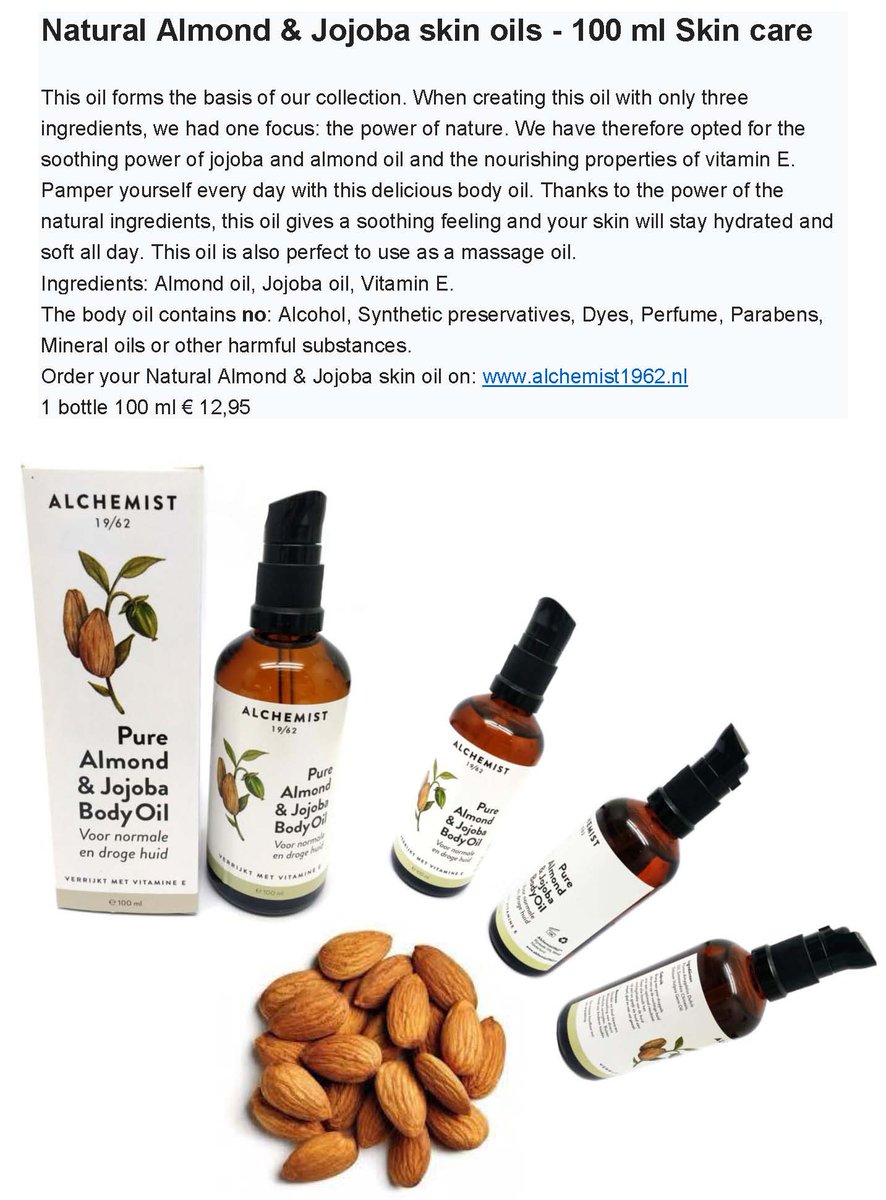 Natural Almond &amp; Jojoba skin oils