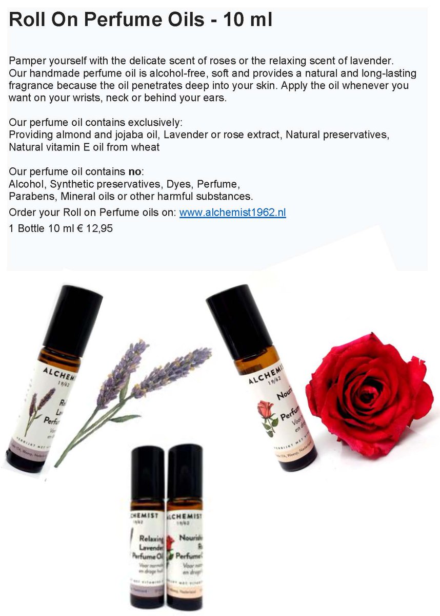 Roll On Perfume Oils - Relaxing Lavender and Nourishing Rose