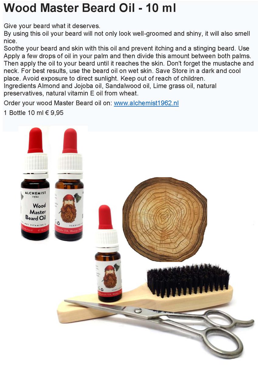 Wood Master Beard Oil - To get your beard shiny, soft and smell delicious