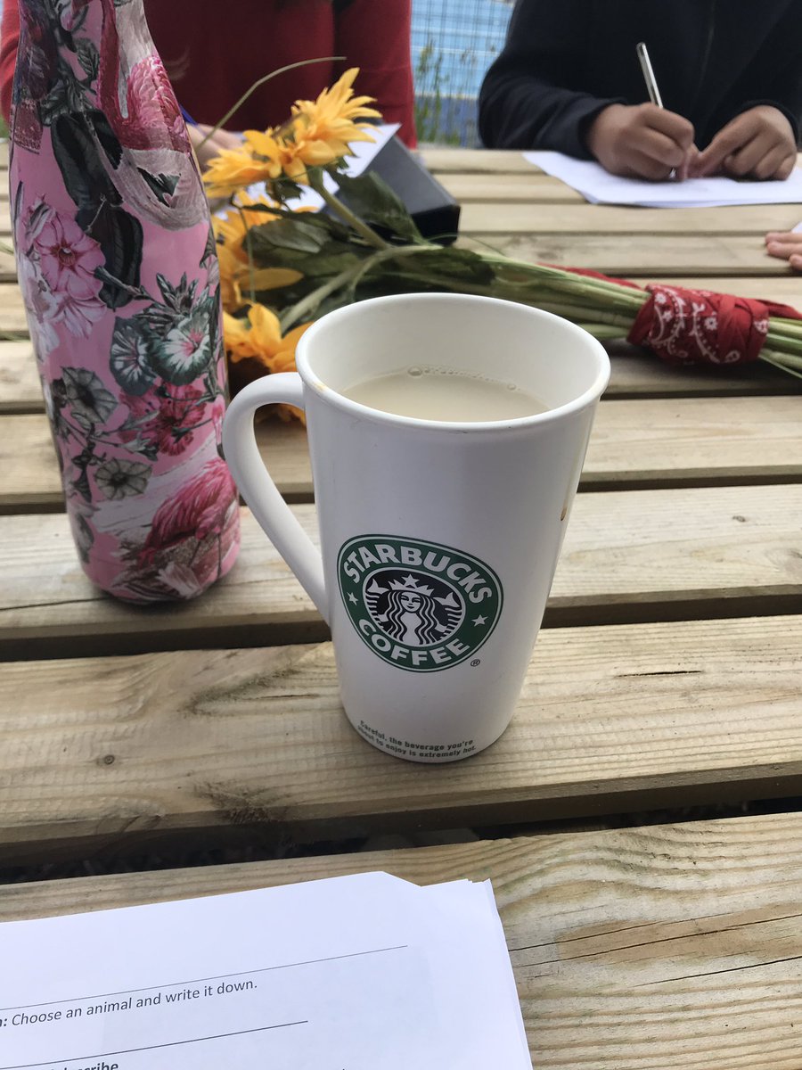 MimiThebo's tweet photo. I’ll bet my classroom is better than yours. @OrielHighSchool in the garden classroom. Fresh air. Birdsong. The bears are loving it. #schoolvisit https://t.co/oS6AfNOdhW