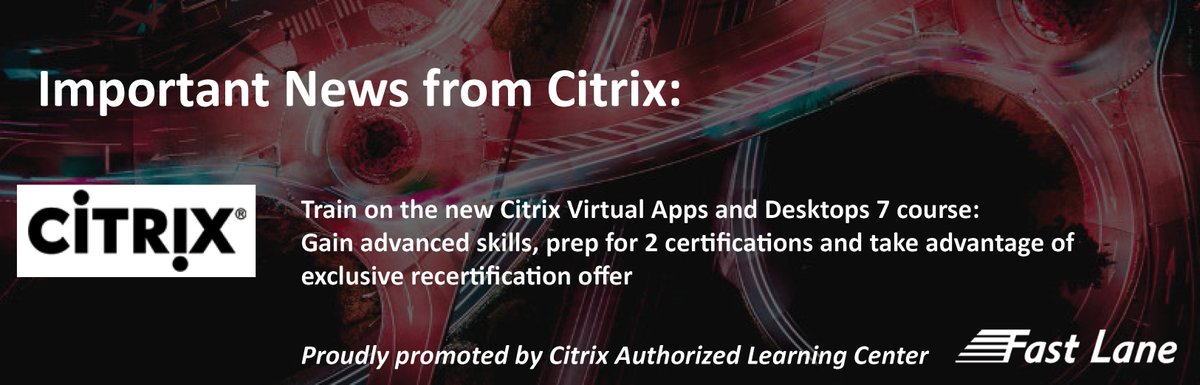FastLaneCEE's tweet photo. Certification expiration dates can be a pain... they tend to sneak up on you! Expired or expiring Citrix Certified Professional — Virtualization (CCP-V)? Avoid the headache and exam when you take brand-new training. More info: https://t.co/kvfRV0cBkp #citrix #virtualization https://t.co/82mhXmXGrI