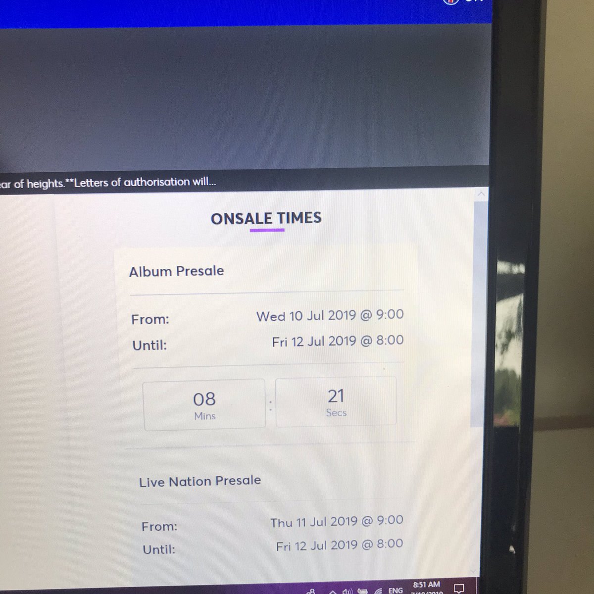 CMspecialKay's tweet photo. Watching that countdown to ticket sales is possibly the most anxiety ridden few mins of my life... #LiamGallagher #ticketstress #ticketcountdown https://t.co/2zKbDfh4XT