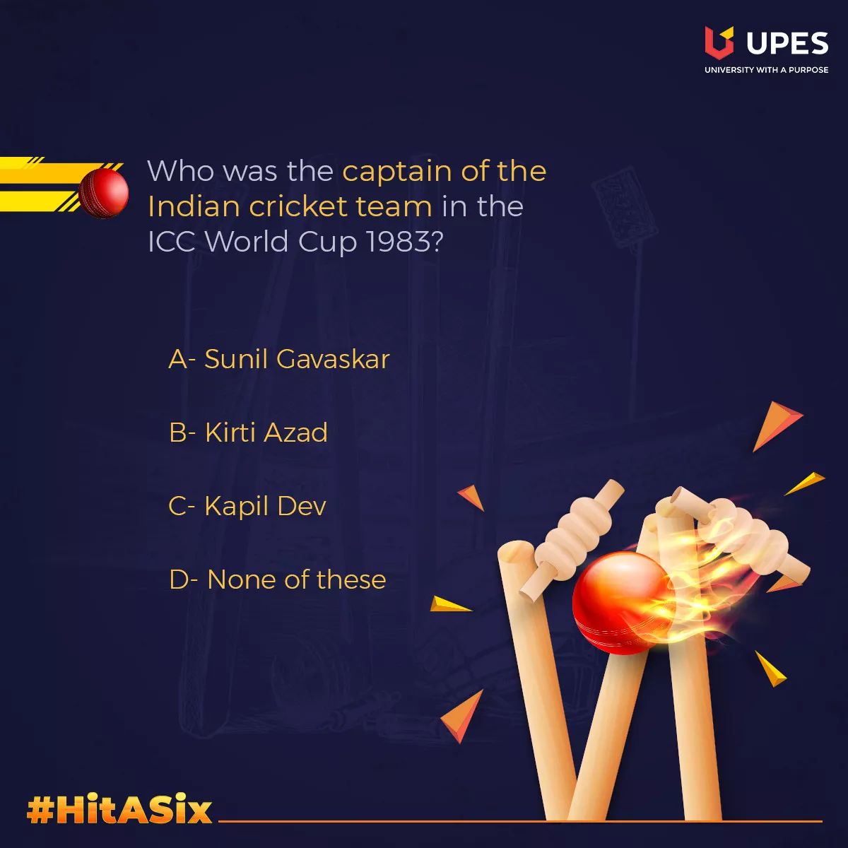 ravimoon64's tweet photo. @UPESDehradun ✴Ans】C) KAPIL DEV
#HitASix #Contest #ContestAlert #UPES #UniversityWithAPupose #LifeAtUPES #CricketWorldCup #WorldCup2019 https://t.co/COdMYUL3B6
@PrernaJ54110576 @mysterioussu @Sunildave1 @PinkyDholakia @itsazeena