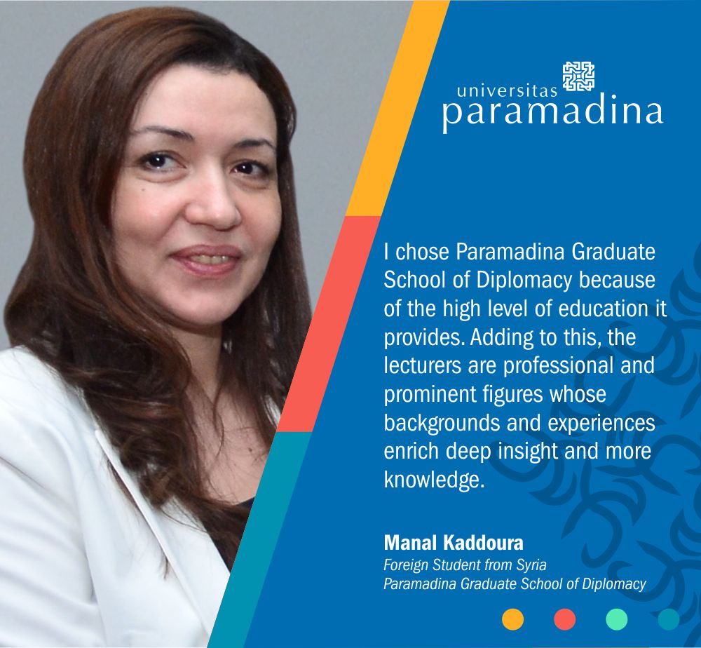 paramadina's tweet image. Manal Kaddoura (Foreign Student from Syria)
Yuk daftar di s2 di @universitas_paramadina  
telp./WA: 08159181190 bit.ly/s2-paramadina
#SIMAK_UI #SBMPTN #kampus #ugm #unpad #s2 #pascasarjana #pasca #sbmptn2019 #magister #mm #magistermanajemen #master