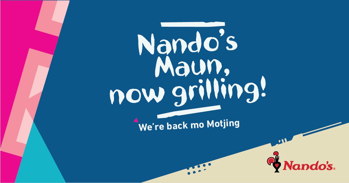 NandosBotswana's tweet photo. We told you we'd be back soon soon! Visit our new, fresh casa in Maun. #MonateWaMotjing https://t.co/HOWh3TVT9G