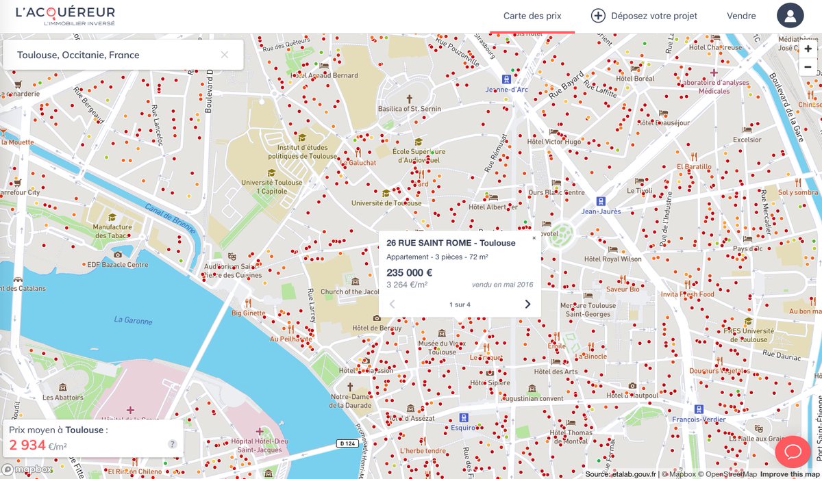 L'Acquéreur sort la carte des prix partout en France !

🔍 Explorez les prix des biens vendus dans votre quartier :
app.lacquereur.com/carte-des-prix

Données <a href="/Etalab/">Etalab</a> basées sur les ventes 2014-2019  🏠
#opendata #immobilier #frenchtech