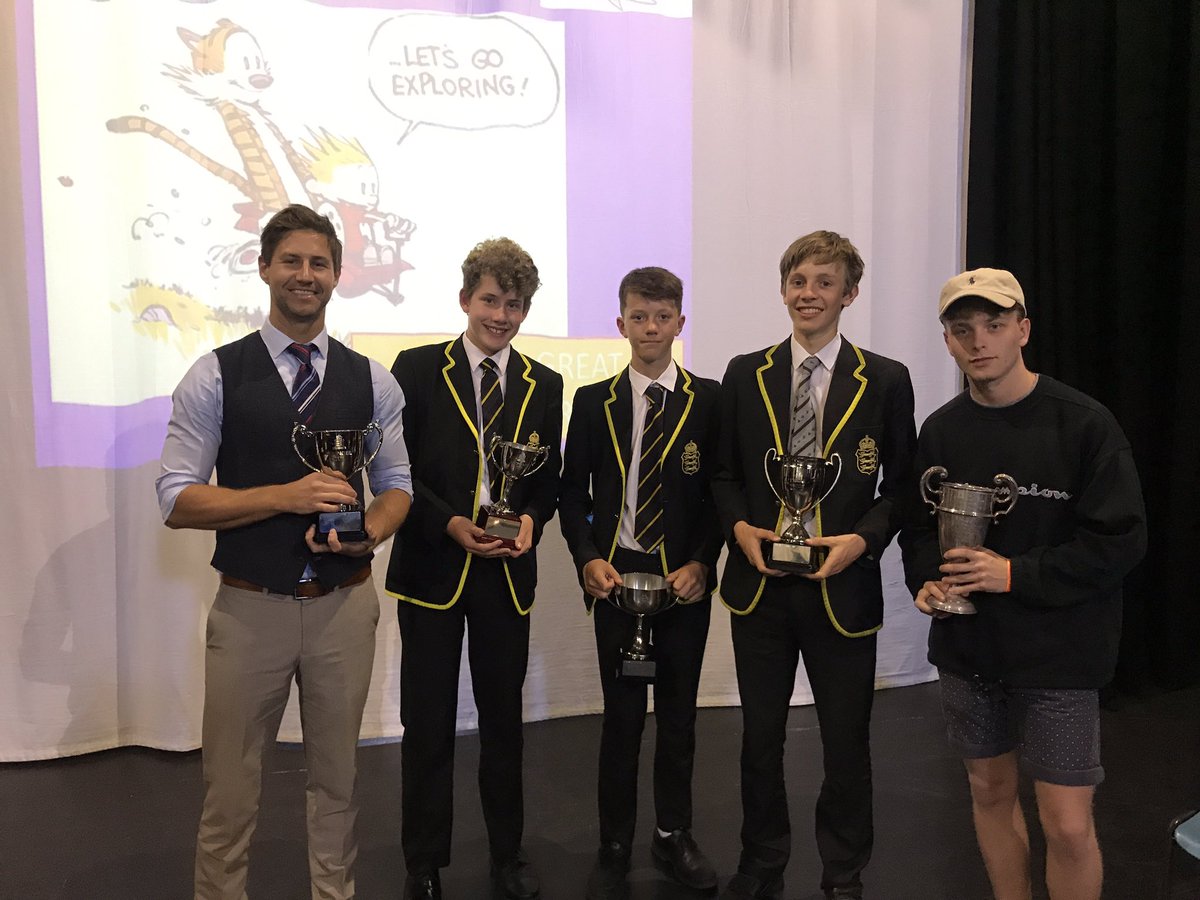 End of Year Trophy winners were announced on Monday for Diarmid house! Congrats to Theo, Matt, Will, Archie and Jack for their contributions throughout the year! 🦈🏆 #gosharks