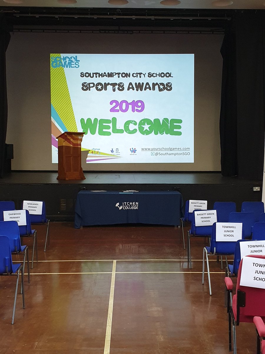 SchoolClubLinks's tweet photo. We are ready to welcome our primary schools this morning to @ItchenCollege for the City Awards with @solentuni @SouthamptonSGO A great celebration of school sport in Southampton this year https://t.co/zxfKa31rY7