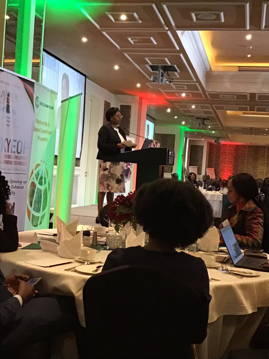 wanjiru_m2's tweet photo. @CSMargaretKobia applauds @WorldBank and @KYEOP_Kenya on this initiative of business plan competition for the youth.
#EntreprenurshipKe 
#MbelenaBiz https://t.co/pMeXo2YcMW