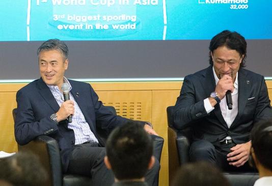 GoldmanSachs's tweet image. 現役 #ラグビー 選手の大野均氏や大学時代ラグビー選手だった玉塚元一氏をお招きしたゴールドマン・サックスの #TalksAtGS 。#RWC2019 での日本チームの勝算や各試合の見所をお話しいただいたほか、@ScrumUnison というユニークな応援方法も紹介していただきました。