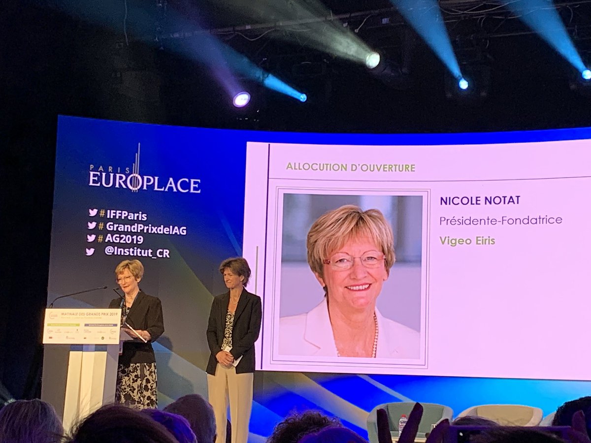 #GrandPrixdelAG <a href="/nicolenotat/">Nicole Notat</a> : « La Nécessité d’un #changement de modèle était très présente dans les #AG2019 : Une Vision + intégrée du business model, intégrant économique, social et climat, gestion des risques et raison d’être ». <a href="/Institut_CR/">Institut_CR</a>