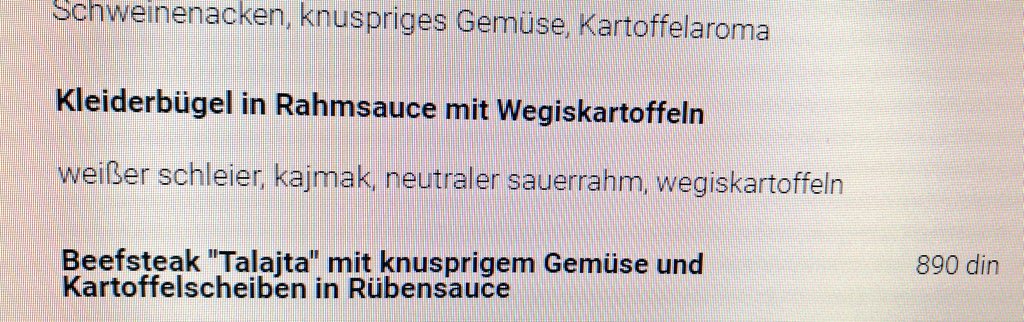 dahu133's tweet photo. That sounds delicious.😂
#googletranslate #serbian #german https://t.co/Muz5cAIxT6