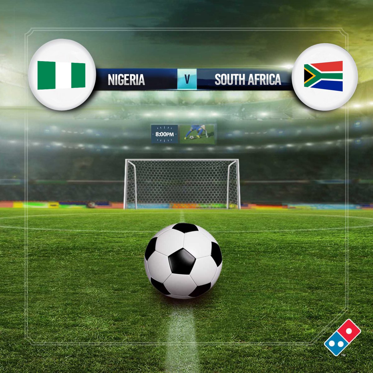 dominosng's tweet photo. Our Super Eagles have made it to the Quarter Finals, And they’re up against South Africa today by 8:00 pm. First 5 people to get the scores right before game time win a box of pizza ⚽️🍕 T&amp;C’s apply #DominosPredict https://t.co/76AWPnLH4y