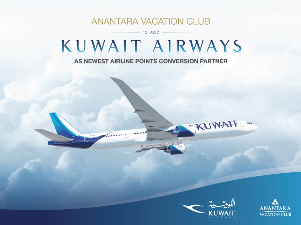 We’ve partnered with Kuwait Airways! Eligible Ownership tiers can now make conversions at a rate of 1,000 Anantara Vacation Club Points to 3,500 Oasis Club miles and access a portfolio of over 90 destinations.

Learn more here: bit.ly/2XCkrtn