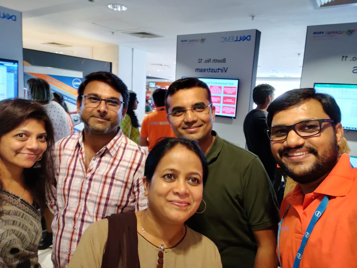babvin's tweet photo. Thanks Amit, Madhu, Parita and 
@dhilenm
 for visiting Virtustream Booth #12 
#DellConnecTech #AutomationSymposium 
#iworkfordell 
@virtustream
 
@DellEMCIndia https://t.co/3cFWU212CL