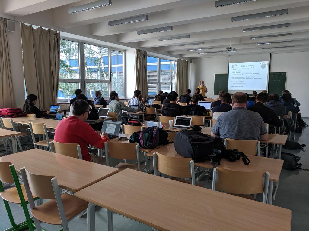aiesparcia's tweet image. Challenges for #evolutionarycomputation, presentation by Marc Schoenauer @evomarc on the first day of the @sigevo Summer School #s3prague