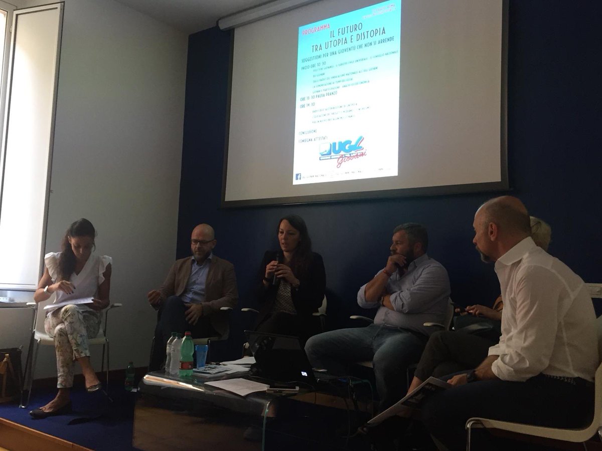 Al via la giornata formativa <a href="/UglGiovani/">Ugl GiovaniNazionale</a> “Il futuro tra utopia e distopia - Suggestioni per una Gioventù che non si arrende” con <a href="/eziof1978/">ezio favetta</a> Favetta Eugenio La Rosa, Fiovo Bitti, Francesca Cappadonia, Francesca Di Girolamo. Partecipa il Segretario Generale Paolo Capone