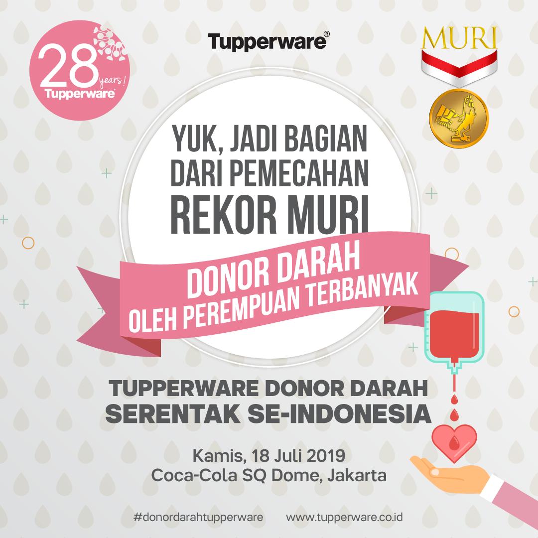 tupperwareID's tweet photo. Para perempuan hebat, ayo pecahkan Rekor Muri pendonor perempuan terbanyak di acara donor darah bertajuk #ADropForHopes, 1 Aksi untuk 28 kebaikan! Cek jadwal dan lokasi terdekat di kotamu di sini https://t.co/S0MUVaDd9n #donordarahtupperware https://t.co/4uOA4EPsxv