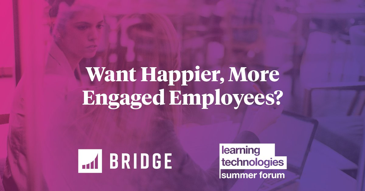 GetBridge's tweet image. Bridge is exhibiting at the Learning Technologies Summer Forum! Come see us at Stand 10 tomorrow to learn about investing in your most important asset: your people. #LTSF19 #LT19uk @LT19uk #EmployeeDevelopment