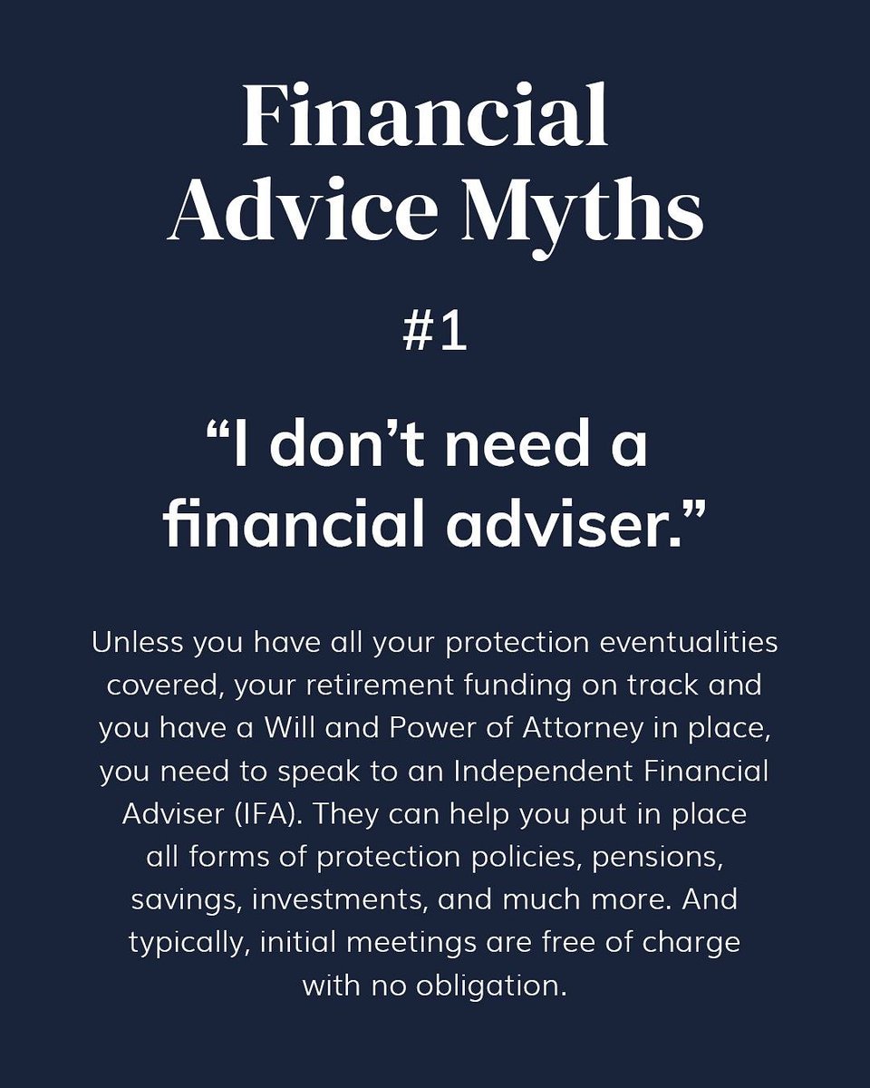yourIFA's tweet photo. Tackling the myths around financial advice, starting with a big one. IFA's aren't here simply to help the rich/elderly and the sooner younger generations start understanding their value, the more financially savvy they will become. Get in touch to find out more #yourifa #mythbust https://t.co/MvlvbIf7m2
