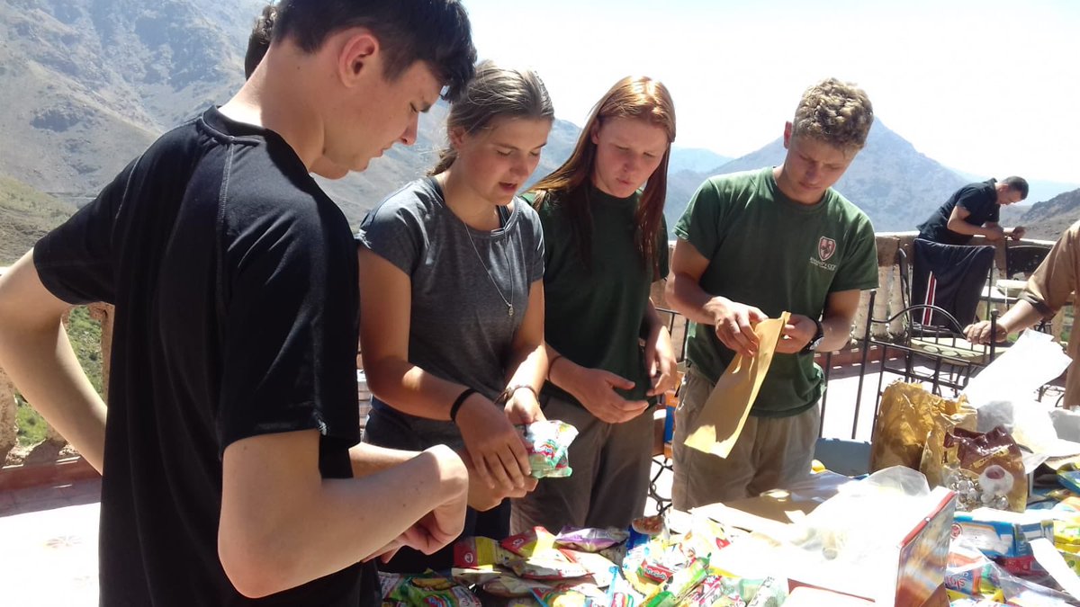 BlundellsSchool's tweet photo. Our 17 pupils in Morocco have finished the community project, everyone’s worked extremely hard. The final planning’s complete, routes confirmed &amp; kit packed for the Gold DofE 2019. A tremendous challenge lies ahead but they can’t wait to get started! #MtToubkal #GoldDofE2019 https://t.co/mkBVDDyWff