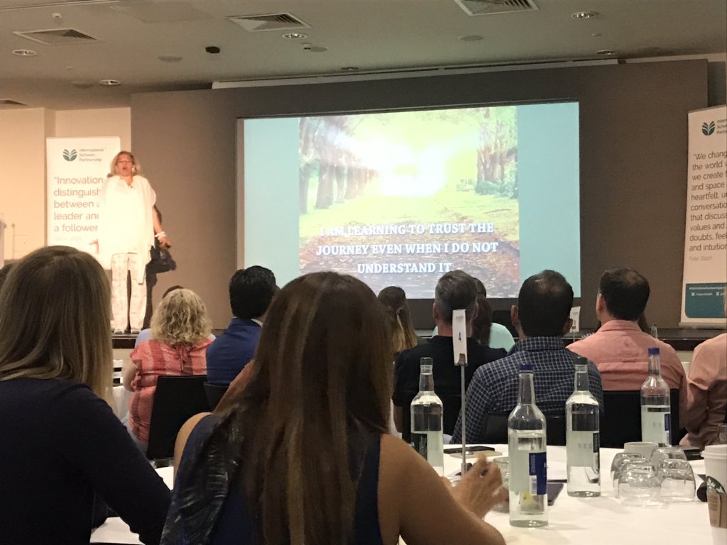 ISPSchools's tweet photo. Day Two of the ISP Conference kicked off with a fabulous and inspiring key note speech by @EijgensteinYo about the 5 journeys towards authentic leadership - which journey are you taking?
#ISPConference19 #Schoolsofchoice
#amazinglearning https://t.co/XsxhH2yjGz