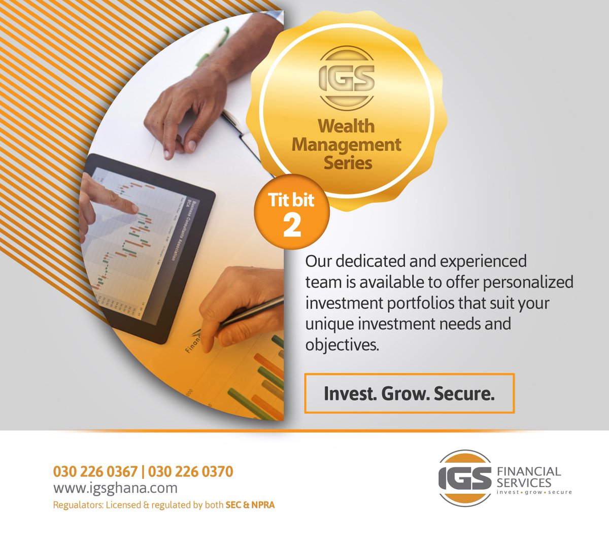 IGS_Ghana's tweet photo. Benefit from our dedicated and experienced team. Achieve your financial goals with IGS Wealth Management. #Invest #Grow #Secure #IGSFinancialServices #Significantlydifferent #Goals #Ghana #investments #Wednesdaywisdom #WednesdayNuggets
Tit Bit 2: https://t.co/gr3wNV6oF3