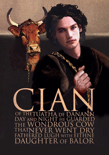 Cian in Irish means "ancient"! In mythology Cian father of Lug, the sun-god! Seduced the daughter of Balor (evil one-eyed king of the Fomorians), after Balor stole his magic cow! As a result of this unhappy union, Lug was born. 2015, 14th most popular Irish boys name in Ireland!