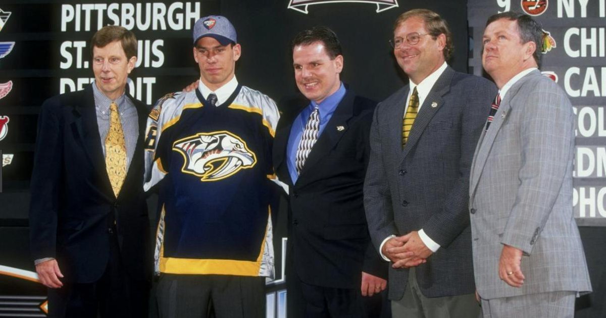 PredsAlmanac's tweet image. #OTD in #Preds history (1998):
Nashville selects David Legwand with the second overall pick in the #NHLDraft.

(pic: Getty)
