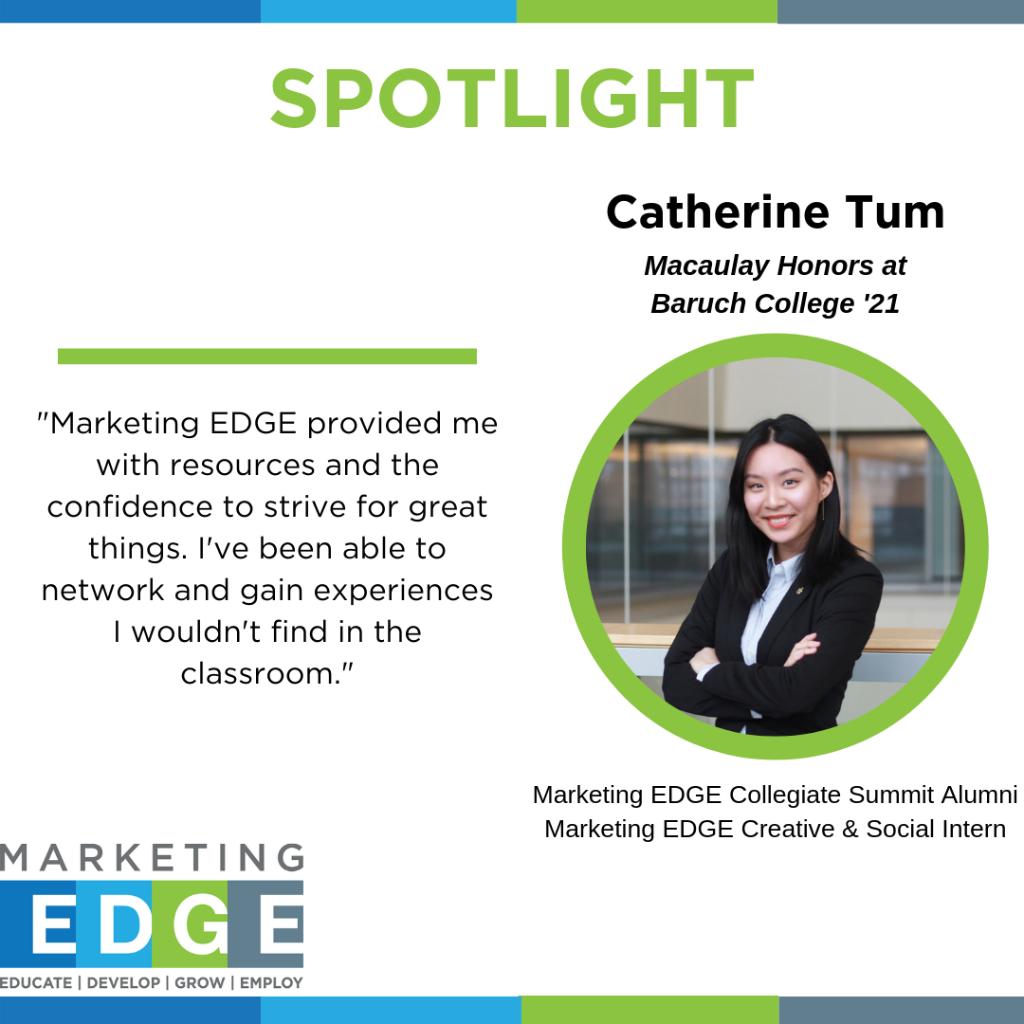 mktgEDGEorg's tweet photo. Marketing EDGE is proud to introduce EDGE Spotlight, a new post that highlights the success of our community. This week's feature is Catherine Tum. We can’t wait to see the impact that she continues to make in the marketing industry! #EDGESpotlight #MarketingEDGE #EDGEStudent https://t.co/bwSJ4KNYDL
