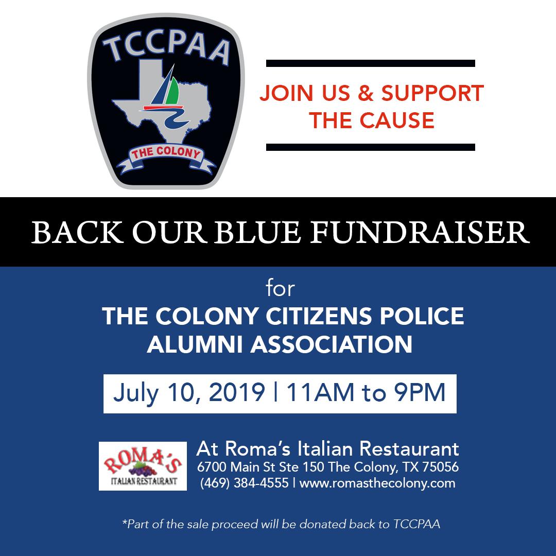 Join our hands to support The Colony Citizens Police Alumni Association today from 11 am to 9 pm Part of the sale proceeds will be donated back to #TCCPAA . #Fundraiser #pizza #pasta #Italian #romasthecolony #romas #RomasItalianRestaurant #thecolonytx