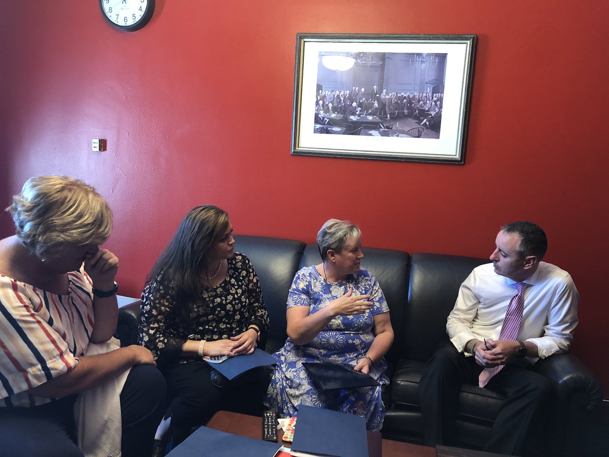 AFTunion's tweet photo. Discussing #FundOurFuture and investing in public ed, Title I & IDEA through the #KeepOurPACT act with @RepBrianFitz. #TEACH19 #AFTvotes https://t.co/XeB19KO0wt