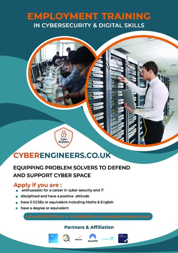 CyberEngineers's tweet photo. Employment Training in Cybersecurity &amp; Digital Skills now available with Cyber Engineers. Register today as places are limited. Apply if you are keen on a career in cybersecurity and IT, are disciplined &amp; positive with a good level of education.  For more https://t.co/GliIIodp3k https://t.co/zTR3lfx4SD