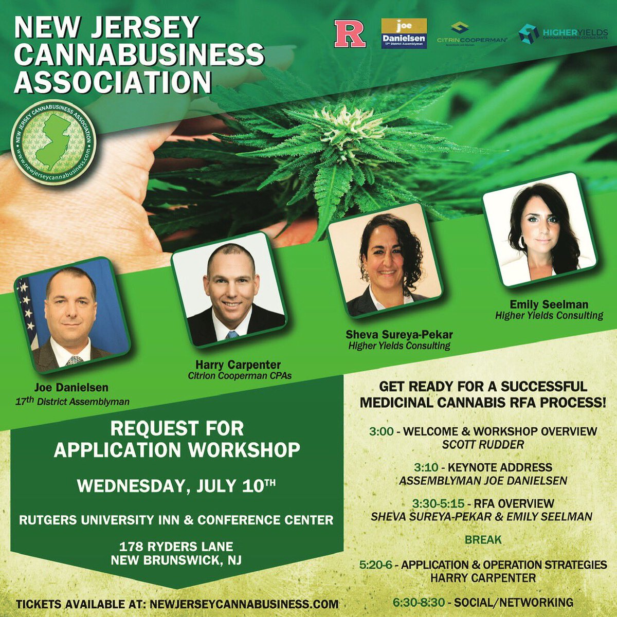 RFA Workshop today / networking event to follow. Get ready, hope to see you all soon!! 📝💚😀 bit.ly/2Y3OmKM @JoeDanielsen17 @NJCannaBusiness @citrincooperman 
.
#cannalife #rfa #newjersey #rutgers 
#newbrunswicknj #nj #cannaadvisors #cannabisconsultant #higheryields