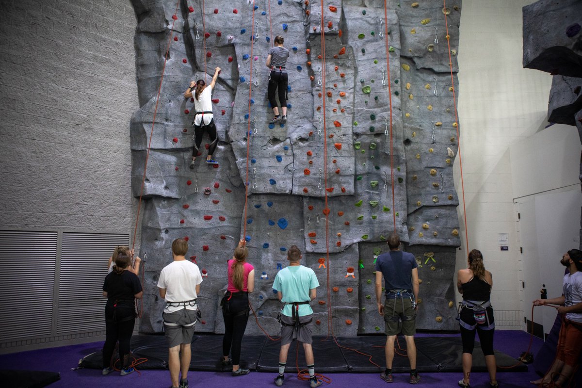 WeberStateU's tweet photo. If you're looking for a new hobby, the @WeberRec rock climbing wall is a great training ground for new climbers. #WeberState offers classes, clinics and drop-in times for climbers of all experience levels. #WeberRec https://t.co/bsAJeFQh1u