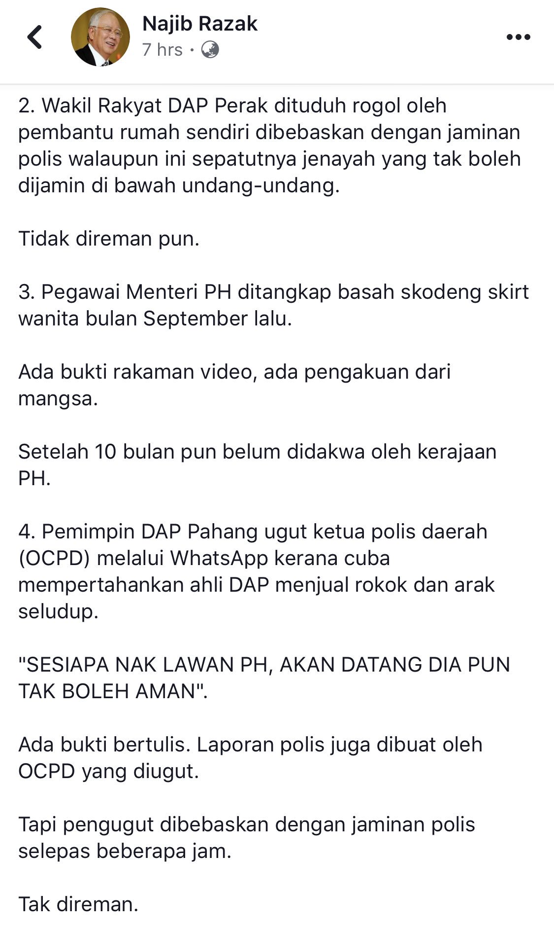 Syahredzan Johan On Twitter Najib Razak Lupa Nak Masukkan Satu Lagi Kes Yang Mana Pihak Berkuasa Tak Minta Reman Zaman Ph Kes Dia Sendiri Kes Tuduhan Seleweng Juta Juta Tapi Sprm Tahan Semalaman